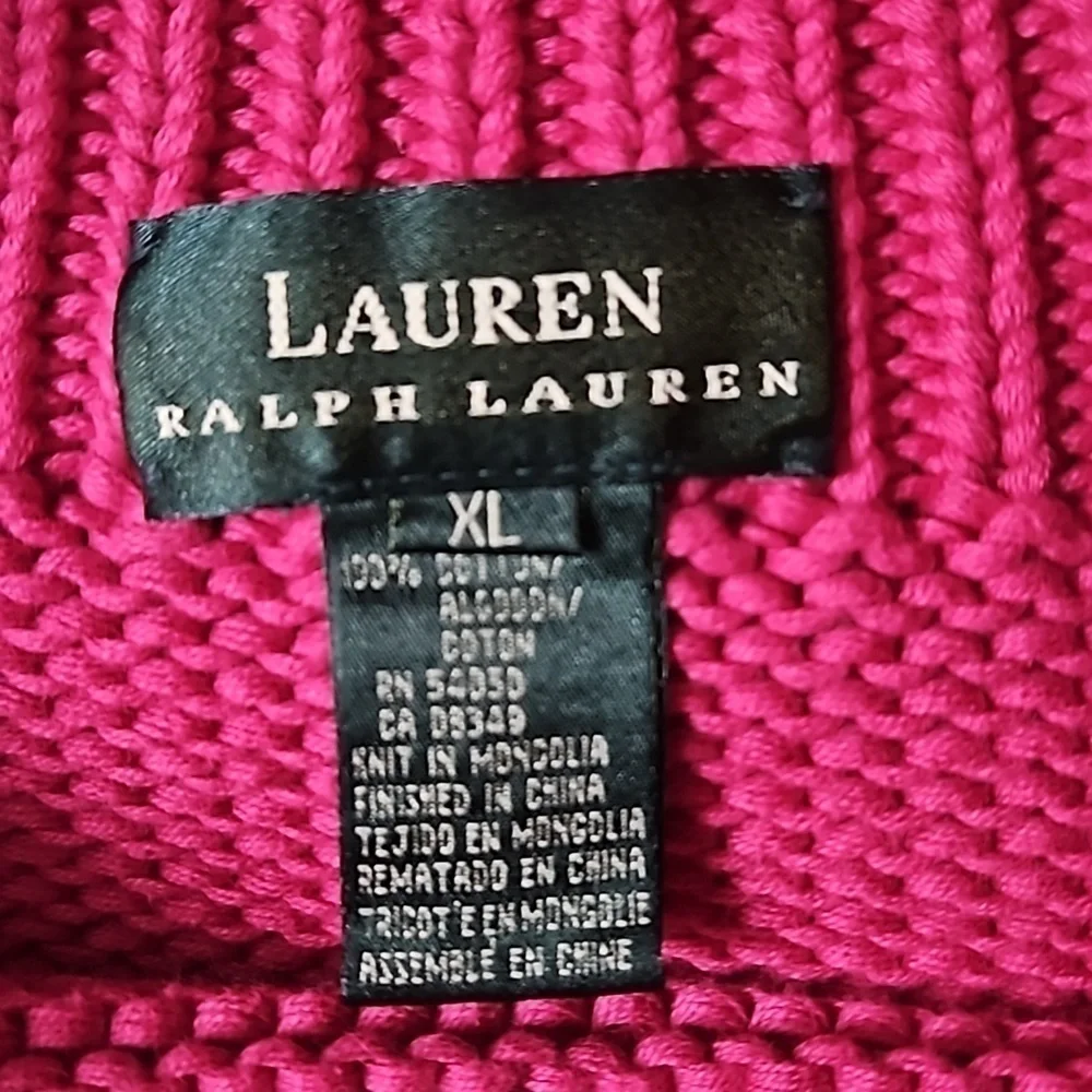Lauren Ralph Lauren Mock Neck Pullover Sweater sz XL Pre-owned